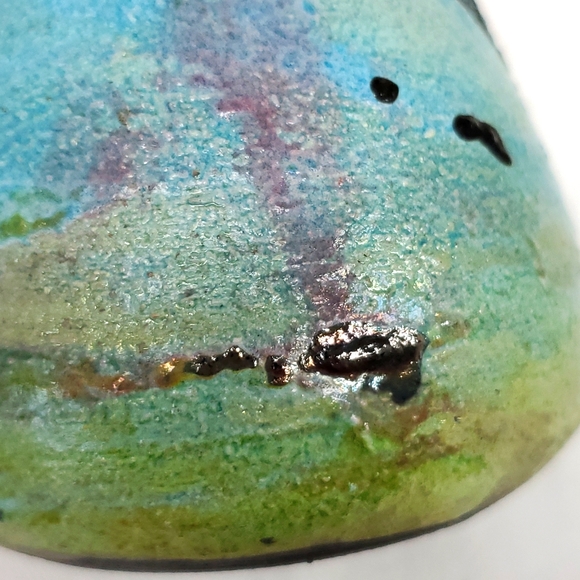 Raku art pottery handmade  5” bud vase - Picture 8 of 9